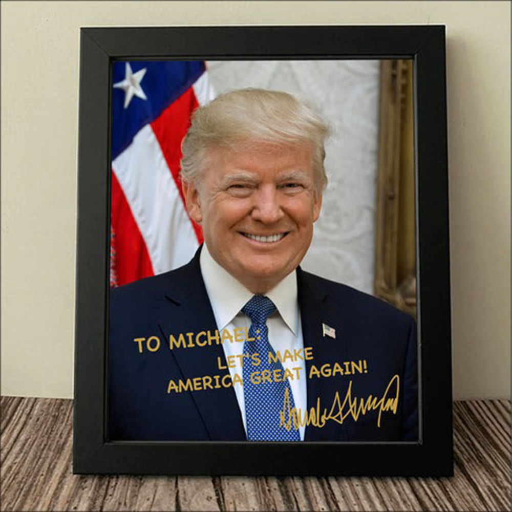Custom President Donald Trump Autographed Picture Trump 2024 Merchandise Gift For Patriot Custom President Donald Trump Autographed Picture Trump 2024 Merchandise Gift For Patriot