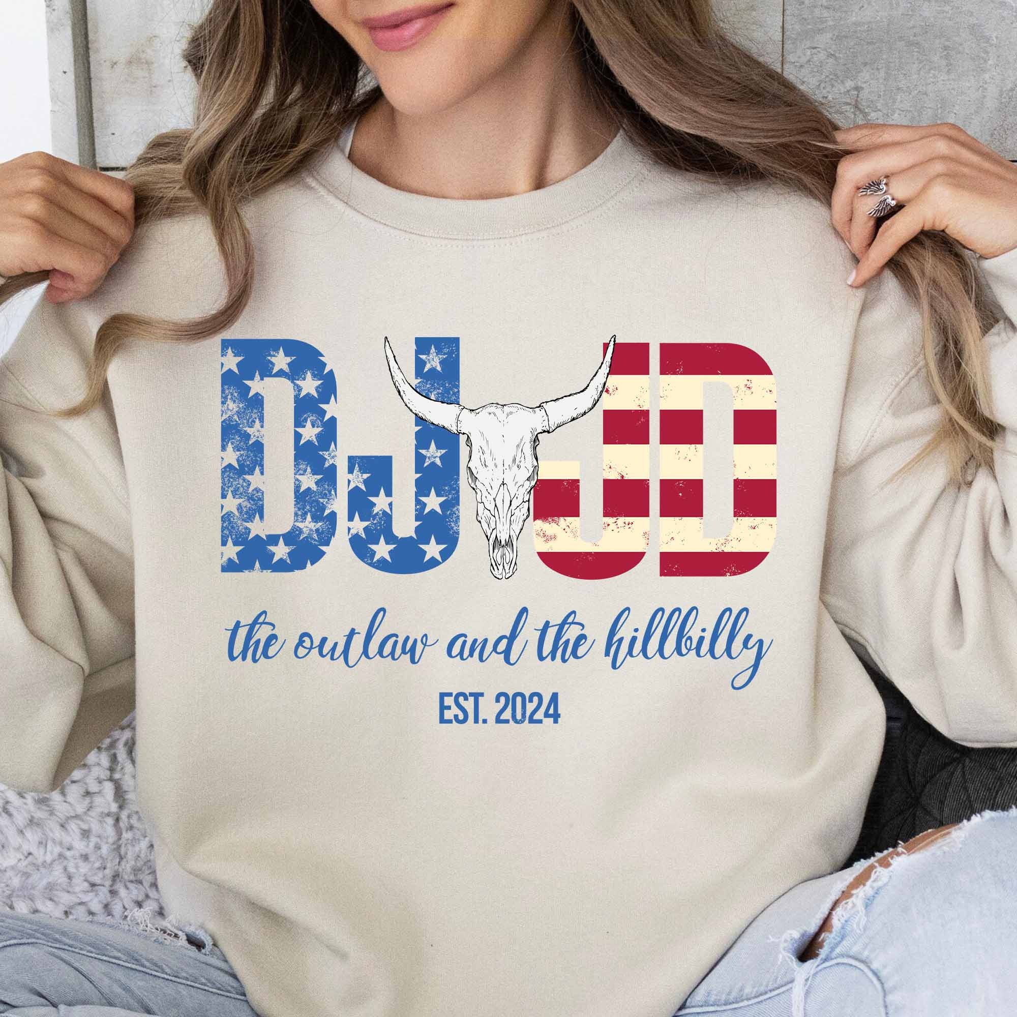 DJ JD The Outlaw And The Hillbilly Sweatshirt Election 2024 Republican sweatshirt MAGA Gifts DJ JD The Outlaw And The Hillbilly Sweatshirt Election 2024 Republican sweatshirt MAGA Gifts