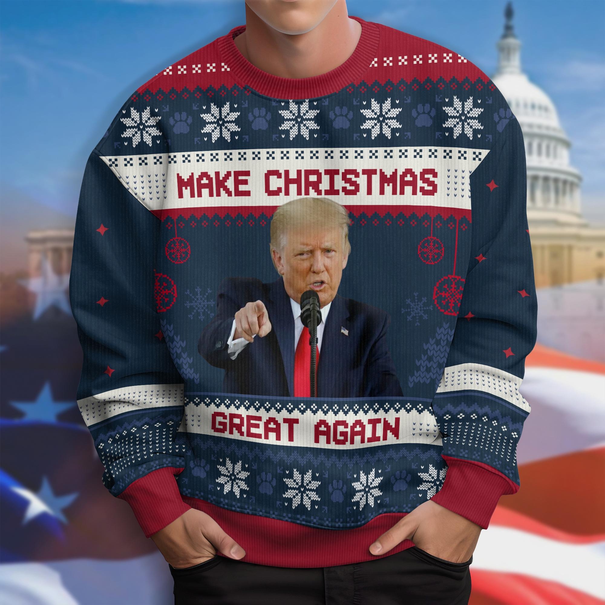 Make Christmas Great Again Ugly Sweater MAGA Donald Trump 2024 Sweater Gifts For Holiday Make Christmas Great Again Ugly Sweater MAGA Donald Trump 2024 Sweater Gifts For Holiday