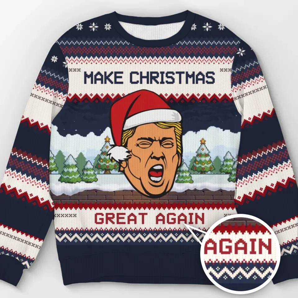 Trump 2024 Make Christmas Great Again Ugly Sweater MAGA Donald Trump Sweater Gifts For Dad Trump 2024 Make Christmas Great Again Ugly Sweater MAGA Donald Trump Sweater Gifts For Dad