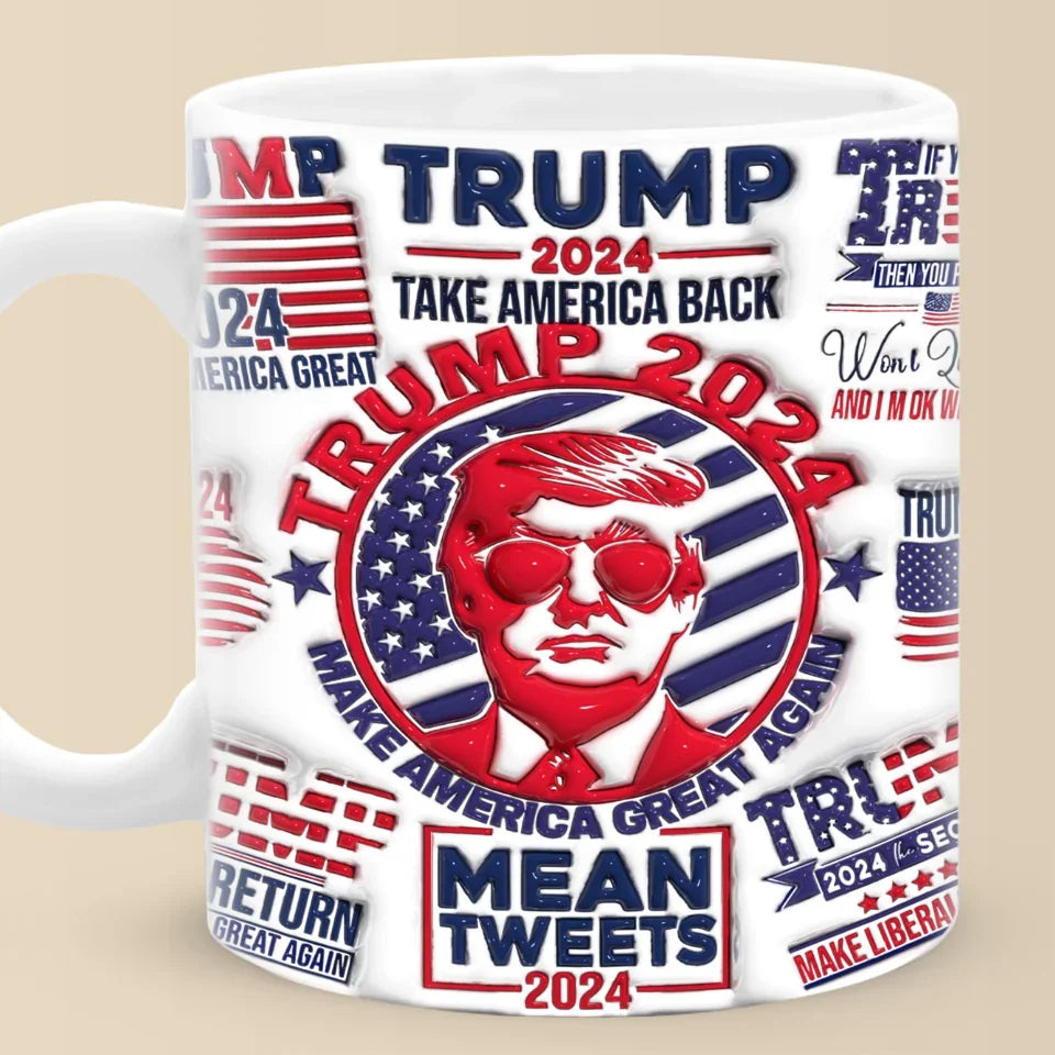 Trump 2024 Take America Back Inflated 3D Mug Donald Trump Mug Gifts For MAGA Supporters Trump 2024 Take America Back Inflated 3D Mug Donald Trump Mug Gifts For MAGA Supporters