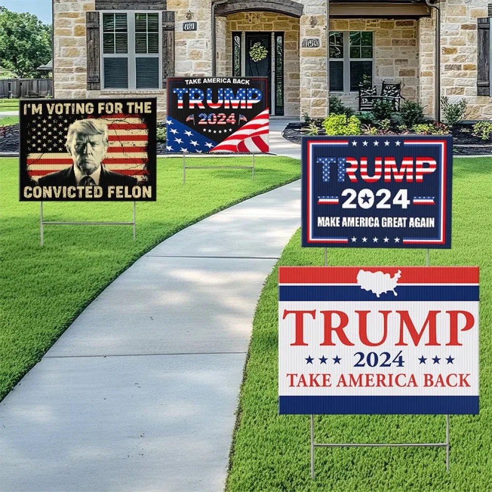 Trump 2024 Yard Sign 4 Set Take America Back Donald Trump Sign MAGA Merchandise Trump 2024 Yard Sign 4 Set Take America Back Donald Trump Sign MAGA Merchandise