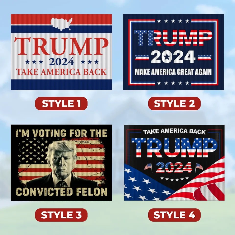 Trump 2024 Yard Sign 4 Set Take America Back Donald Trump Sign MAGA Merchandise Trump 2024 Yard Sign 4 Set Take America Back Donald Trump Sign MAGA Merchandise