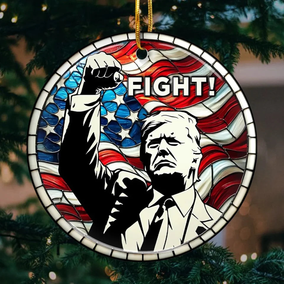 Trump Fight Ornaments For Christmas Tree President Donald Trump 2024 Ornament MAGA Merch Trump Fight Ornaments For Christmas Tree President Donald Trump 2024 Ornament MAGA Merch