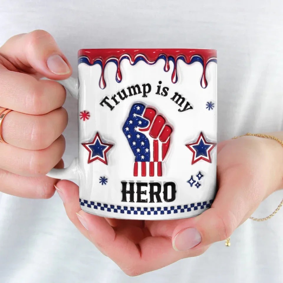 Trump Is My Hero Inflated 3D Mug Support Trump For President 2024 Mug Gifts For MAGA Supporters Trump Is My Hero Inflated 3D Mug Support Trump For President 2024 Mug Gifts For MAGA Supporters