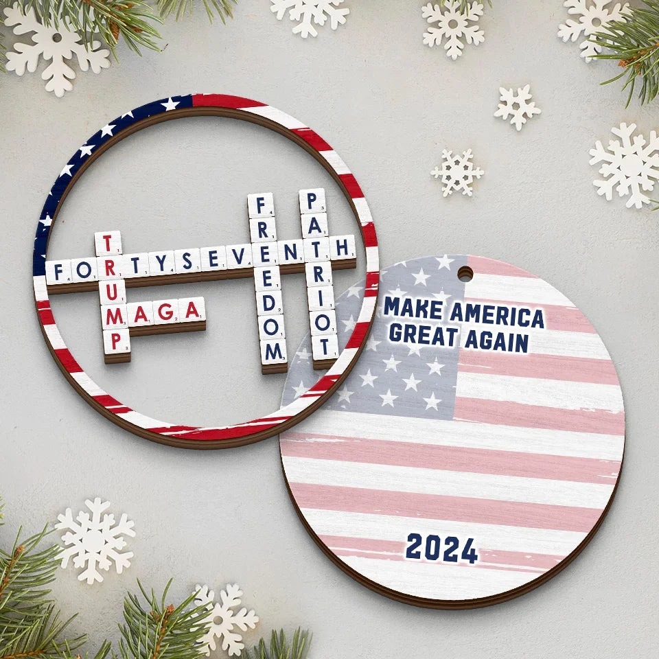 Trump MAGA Forty Seventh Freedom Patriot 2 Layer Ornament Make America Great Again 2024 Merch Trump MAGA Forty Seventh Freedom Patriot 2 Layer Ornament Make America Great Again 2024 Merch