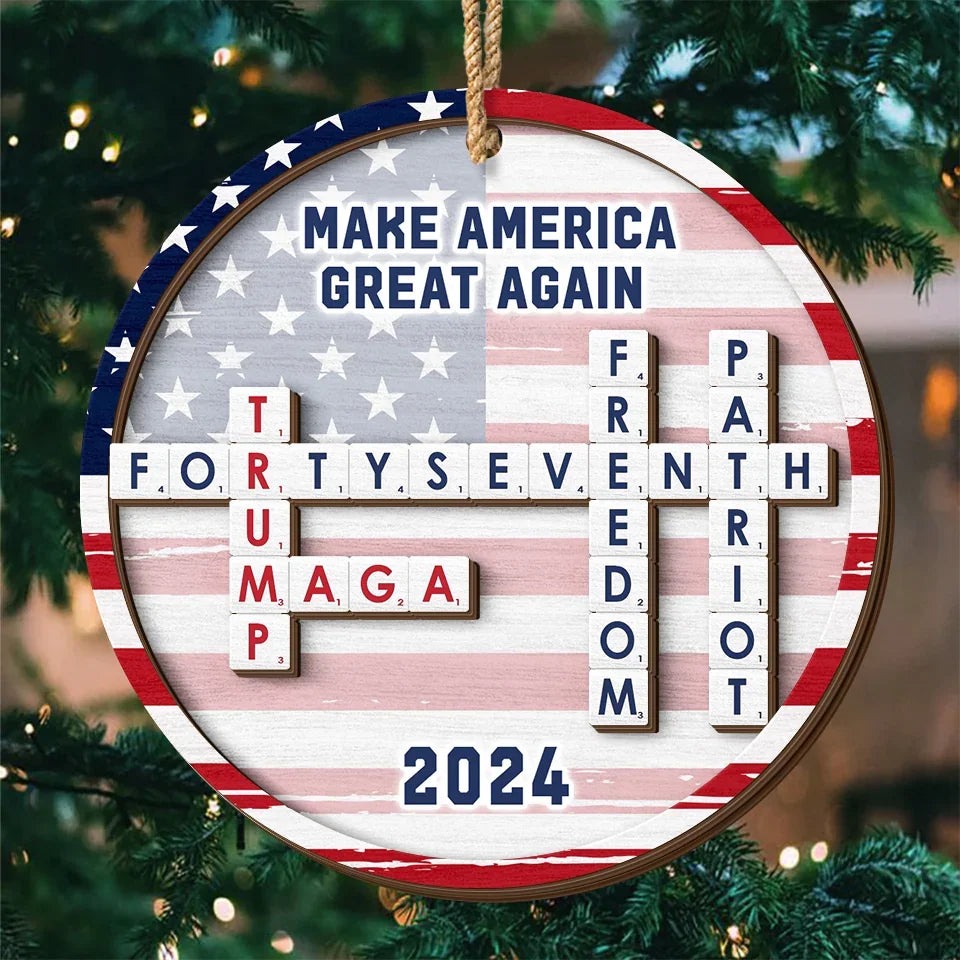 Trump MAGA Forty Seventh Freedom Patriot 2 Layer Ornament Make America Great Again 2024 Merch Trump MAGA Forty Seventh Freedom Patriot 2 Layer Ornament Make America Great Again 2024 Merch