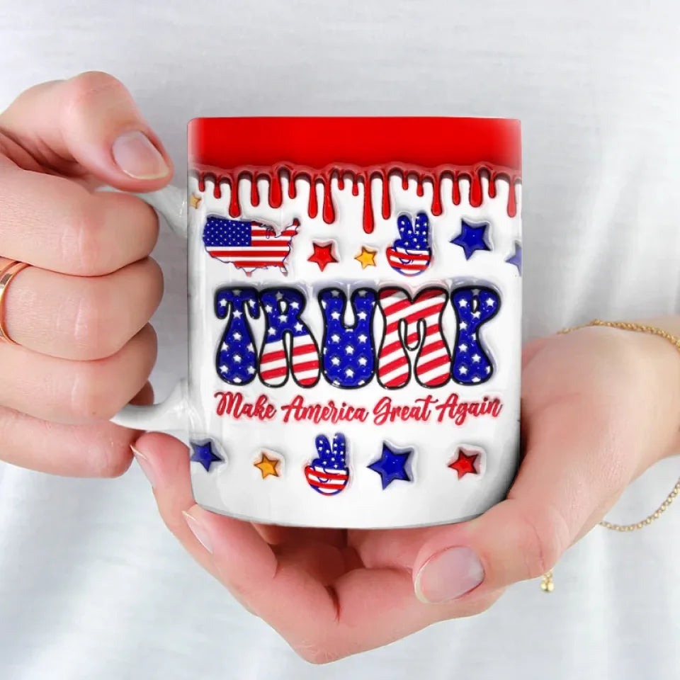 Trump Make America Great Again Inflated 3D Mug MAGA Mug Patriotic Gifts For Trump Voters Trump Make America Great Again Inflated 3D Mug MAGA Mug Patriotic Gifts For Trump Voters