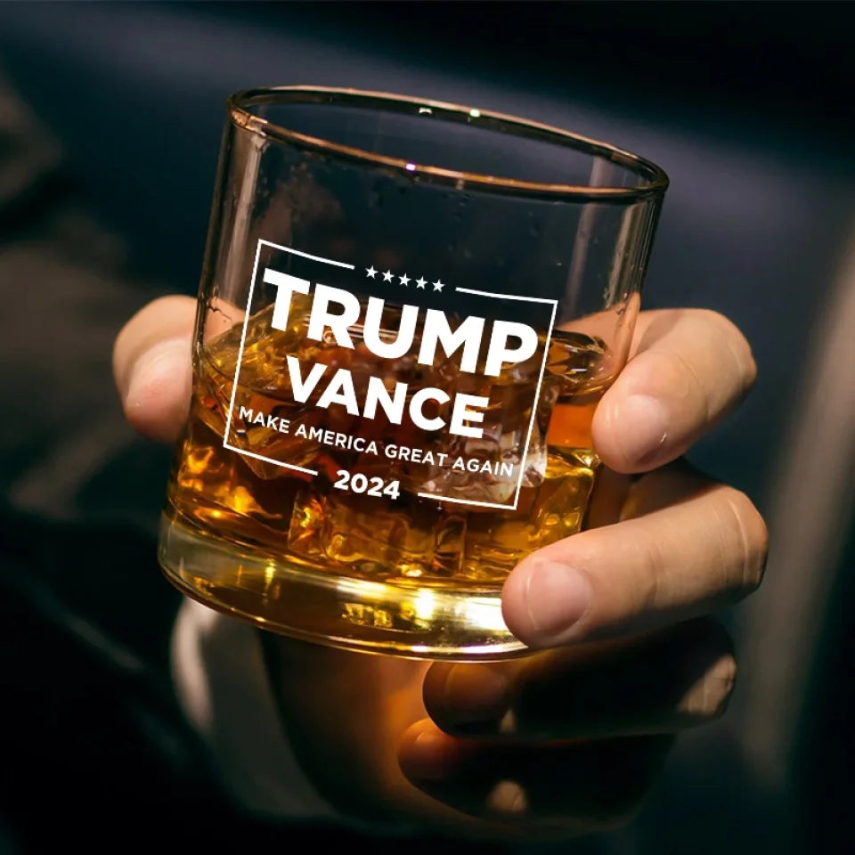 Trump Vance Make America Great Again 2024 Whiskey Glass MAGA Gifts For Trump Supporters Trump Vance Make America Great Again 2024 Whiskey Glass MAGA Gifts For Trump Supporters
